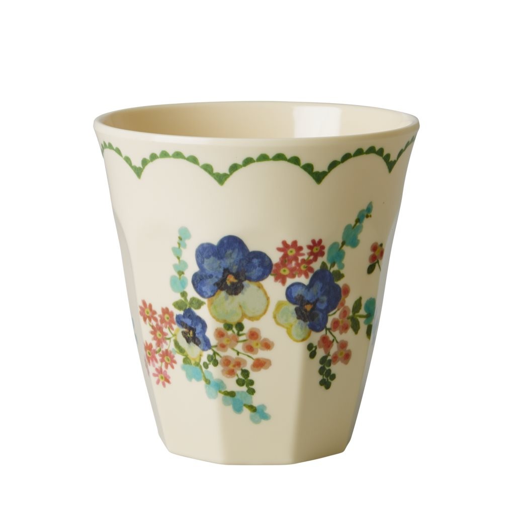 RICE Melaminbecher – Mittelgroß, Mit Wildblumen-Print, Spülmaschinengeeignet (nicht Mikrowellentauglich)