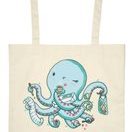 Einkaufstasche aus Baumwolle. Aus der Happy me Reihe mit Motiv "Oktopus“.