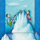 Karte* Lebende Karte „Gipfelstürmer“. Doppelkarte mit Überraschung!