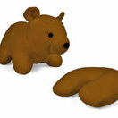 Reisekissen Zip & Flip Braun-Bär mit angenehm sich anpassenden Mikrokügelchen