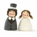 Eierwärmer handgefilzt Braut oder Bräutigam. Oder beide.