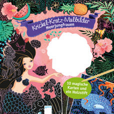 Krickel-Kratz-Malbilder. Meerjungfrauen*10 Kratzkarten mit Holzstift.