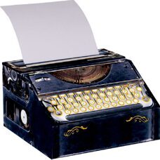 Notizpapier* Vintage Schreibmaschine mit Papier-Rolle.