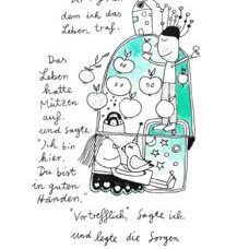 Postkarte* Apfelkorb. Von karindrawings.