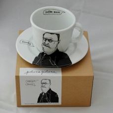 Tasse „Sigmund Freud(ig)“ aus Porzellan mit Untertasse. LETZTES STüCK!