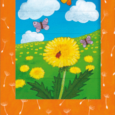 Karte* Lebende Karte „Pusteblume“. Doppelkarte mit Überraschung!