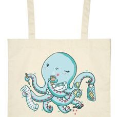 Einkaufstasche aus Baumwolle. Aus der Happy me Reihe mit Motiv "Oktopus“.