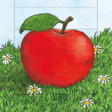 Karte* Lebende Karte „Apfel“. Doppelkarte mit Überraschung!