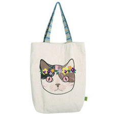 Shopper „Cat“. 100% Baumwolle. Mit Stickerei und innwendigem Kontrastfutter.