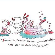 Postkarte* Büro für spektakulär-spontane Wunscherfüllung. Von Karindrawings.