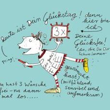 Postkarte* Deine Glücksfee von Karin Drawings.