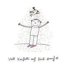 Postkarte* Konfetti von Karin Drawings.