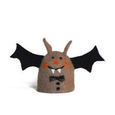 Eierwärmer handgefilzt*Fledermaus mit Vampirzähnchen