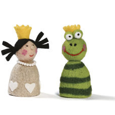 Eierwärmer 2er-Set handgefilzt „Froschkönig und Prinzessin“