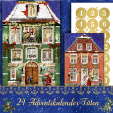 Adventskalender* Nostalgische Weihnachtsstadt . 24 Adventskalender-Tüten.