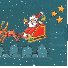 Karte* Lebende Karte „Rudolph“. Doppelkarte mit Wechselbild.