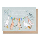 Doppelkarte* Enten mit Wimpelgirlande. Happy Birthday!