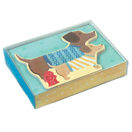 Briefpapier-Set Dackel mit 12 Karten in 2 Designs und passenden Couverts