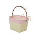 Fröhlicher Velo Korb zum Einhängen beim Lenker.