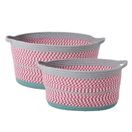 2er Set Aufbewahrungskorb aus solidem Baumwollstrick