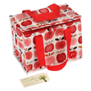 Lunch Bag in tollem Retro-Apfel-Design. Mit Reisverschluss und isolierender Innenschicht.