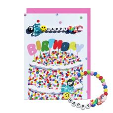 Doppelkarte*Happy Birthday. 2 in 1: Karte mit Armband! Doppelkarte*Happy Birthday. 2 in 1: Karte mit Armband!
