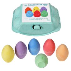 Spiel* Eierkarton mit 6 bunten Malkreiden in Eierform