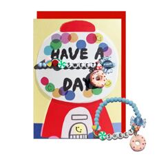 Doppelkarte*Have a sweet day. 2 in 1: Karte mit Armband! Doppelkarte*Have a sweet day. 2 in 1: Karte mit Armband!