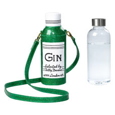 Trinkflasche und Umhänge-Hülle„Gin“ von Tatty Devine. Ideal für den Festival-Sommer.