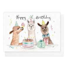 Doppelkarte* Alpaka Geburtstagskarte. Happy Birthday.