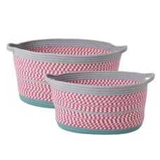 2er Set Aufbewahrungskorb aus solidem Baumwollstrick