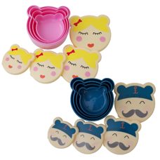 Lunch-Box 4er Set mit unterschiedlichen Grössen. 2 verschiedene Sujets. Fairtrade.