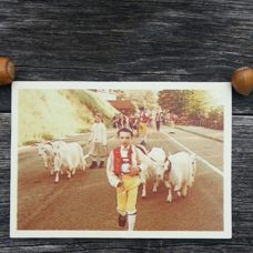 Holzpostkarte "Geissenbueb"