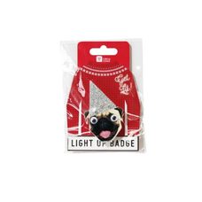 witzige Weihnachtsbrosche mit farbigem LED Blink-Licht. In 2 Varianten.