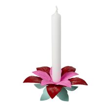 Kerzenständer „Christrose“ aus lackiertem Metall