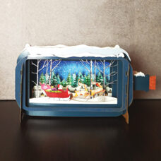 Weihnachtskarte in 3D Message in a Bottle „Xmas Sleigh“