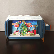 Weihnachtskarte in 3D Message in a Bottle „Xmas Gift“
