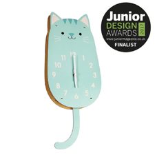 Uhr* Cookie the Cat Pendeluhr. Im süssen und prämierten (!) Retro-Design. LETZTES STÜCK!