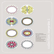 Set mit von handgezeichneten Geschenk Etiketten