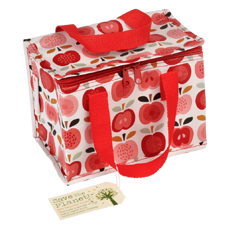 Lunch Bag in tollem Retro-Apfel-Design. Mit Reisverschluss und isolierender Innenschicht.